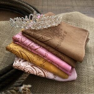 BANDANA Set Hand Dyed Sun Bleached "Rodeo Princess Collection" Set of 4
